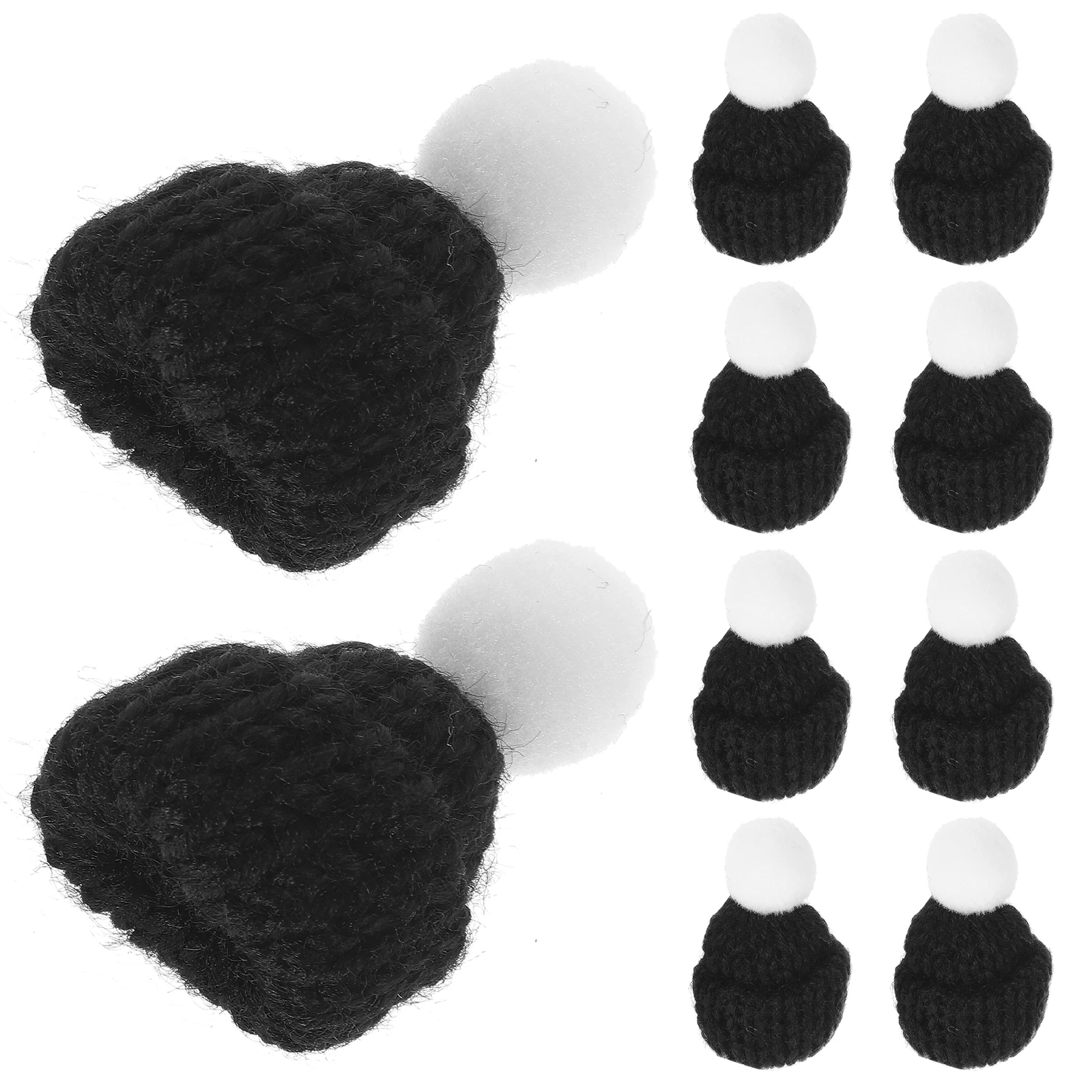 

10PCS Christmas Hat Accessories Festive Knitted Santa Caps Party Hats Clothing Favors Holiday DIY Decorations Gifts