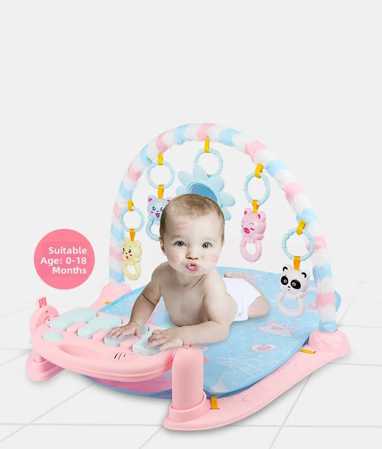 Tapis de jeu rond avec pédale musicale pour bébé de 0 à 2 mois, jouet pour filles de 0 à 2 mois, tapis de jeu sans stier