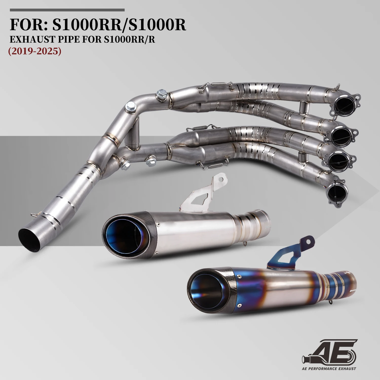 

For S1000RR S1000R S1000 RR 2019-2025 Motorcycle Exhaust Full Systems Motorcross Modified Slip on Ti. alloy