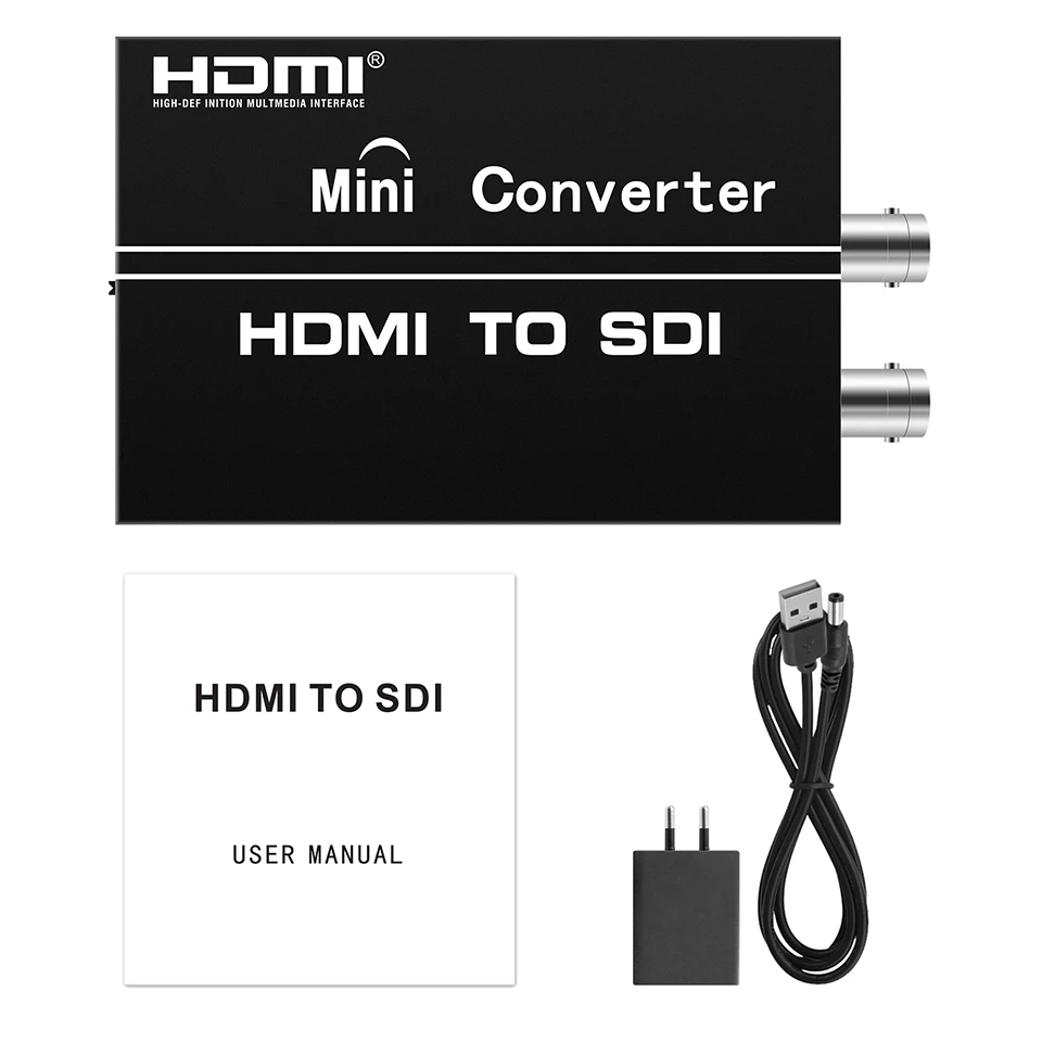 HDMI to SDI Converter, Converter Two HDMI in Two SDI Output (with Power Supply Adapter) for Camera CCTV