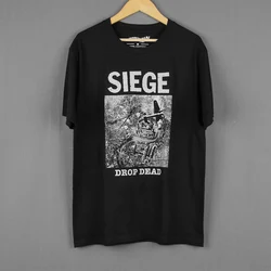 Siege T-Shirt Drop Dead Hardcore Punk Grindcore Band Spazz Heresy Electro Hippies Men's Clothing Short Sleeve Cotton Shirt