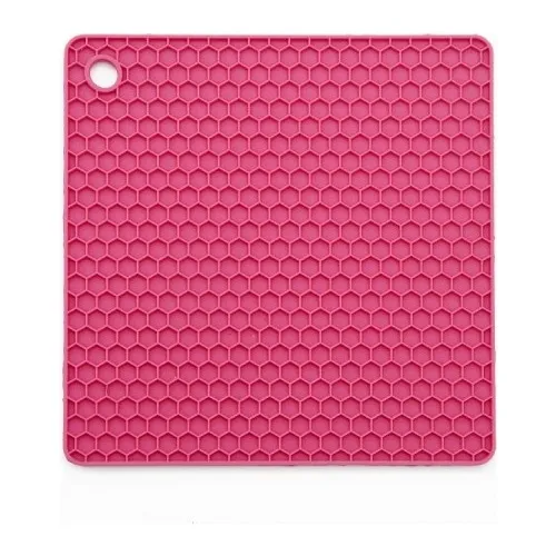 Strawberry Home Silicone Thick Pink Square Teapot Pot Coaster Pad Trivet