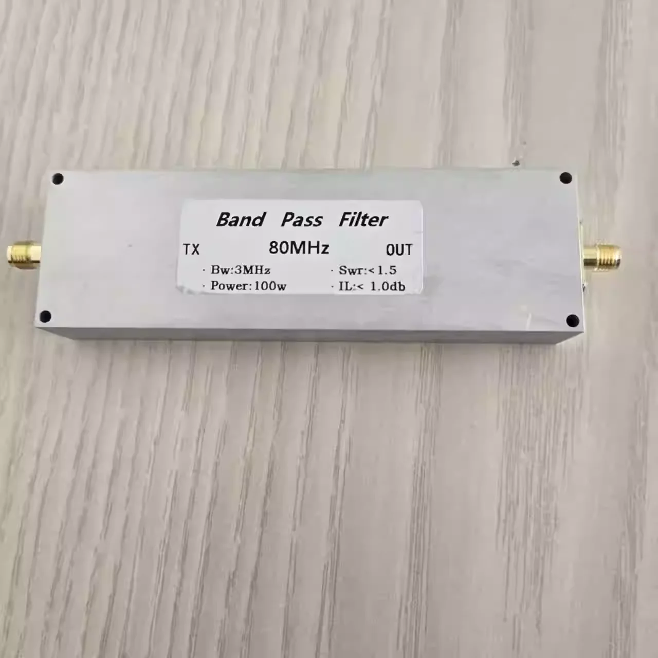 80MHz bandpass filter BPF 100W SMA Mother Seat