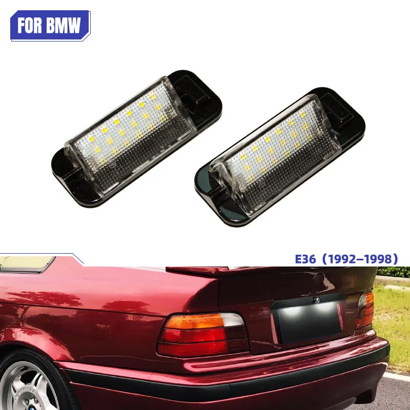 2 Pcs For BMW E36 Led License Plate Light 6000k White 12v Number Plate Lamp Bulbs For BMW E36 318i 318is 318ti 325i