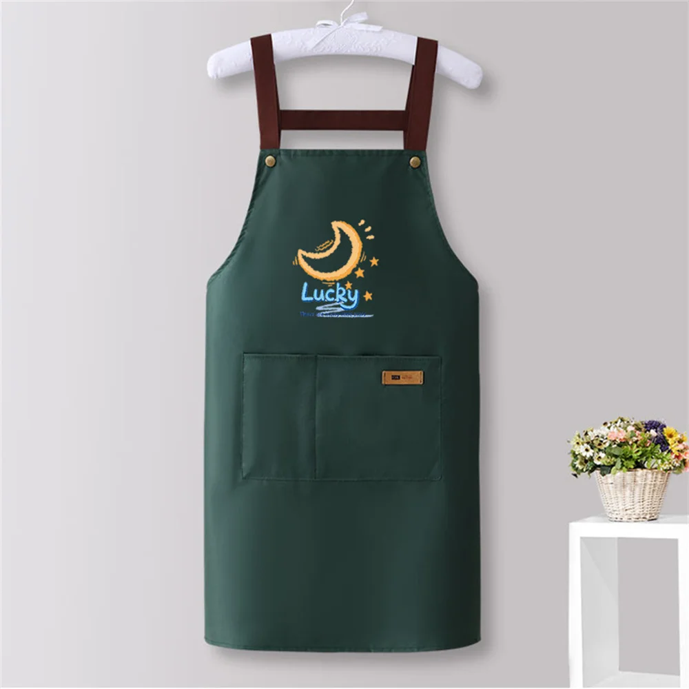 New Fashion Kitchen Aprons for Woman Men Chef Work Apron for Grill Restaurant Bar Shop Cafes Beauty Nails Studios Uniform