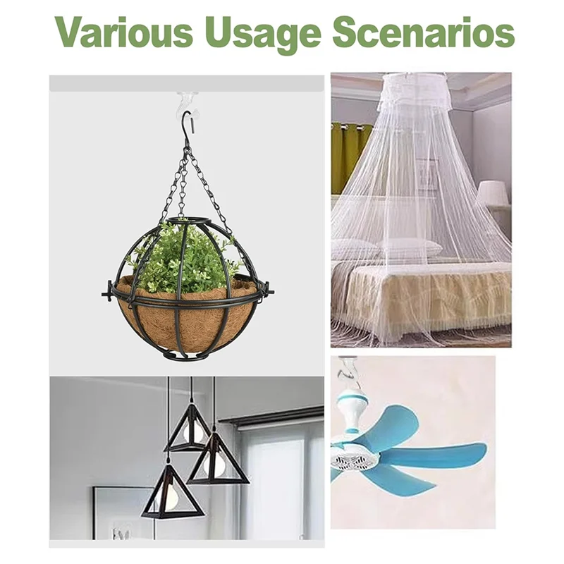 【Space-Saving】Ceiling Hooks 6 Pcs For Hanging Plants Lights, Metal Small Hooks, Indoor Outdoor Plant Hanger Hook