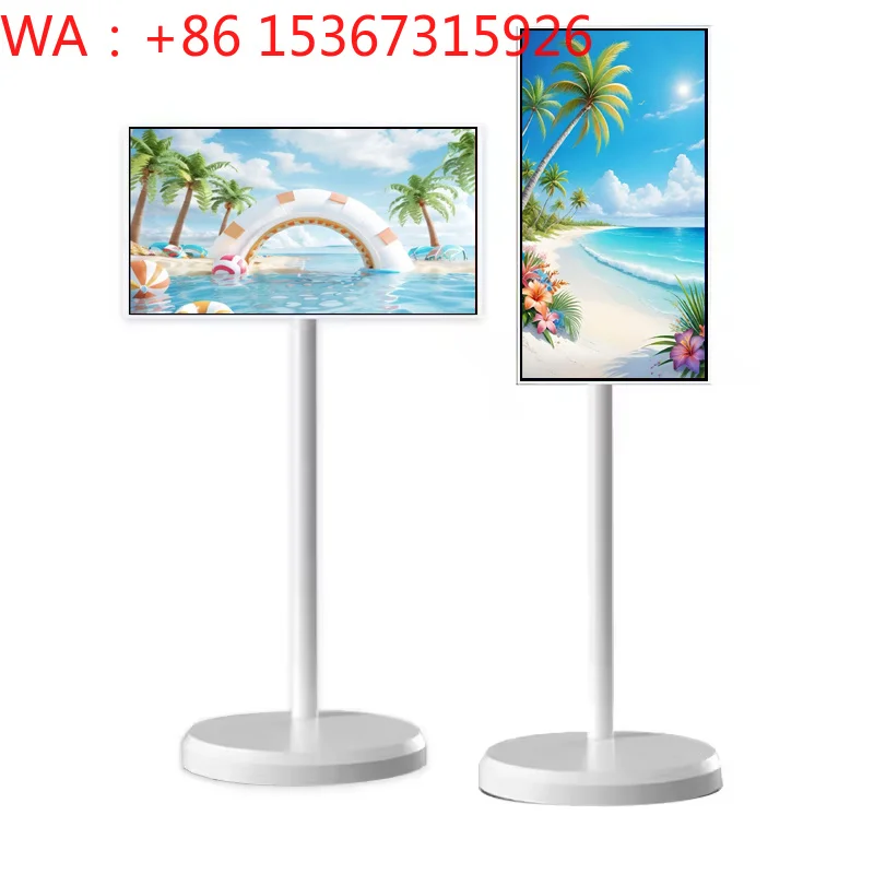 23.8 Inch Rolling Touch Screen Portable Smart TV Android 13 6+128GB 9000mAh Battery EDLA Certified Wheel Stand