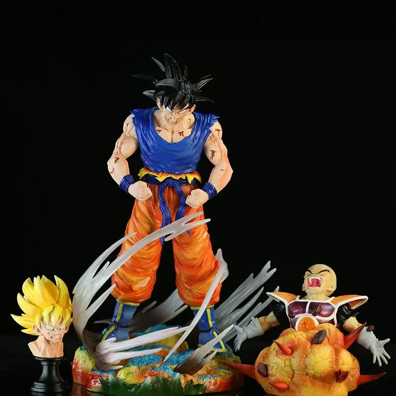 Dragon Ball Figures Shadow Goku Krillin Anime Figure GK Battle Damaged Son Goku Action Figurine Pvc Collection Model Statue Toys