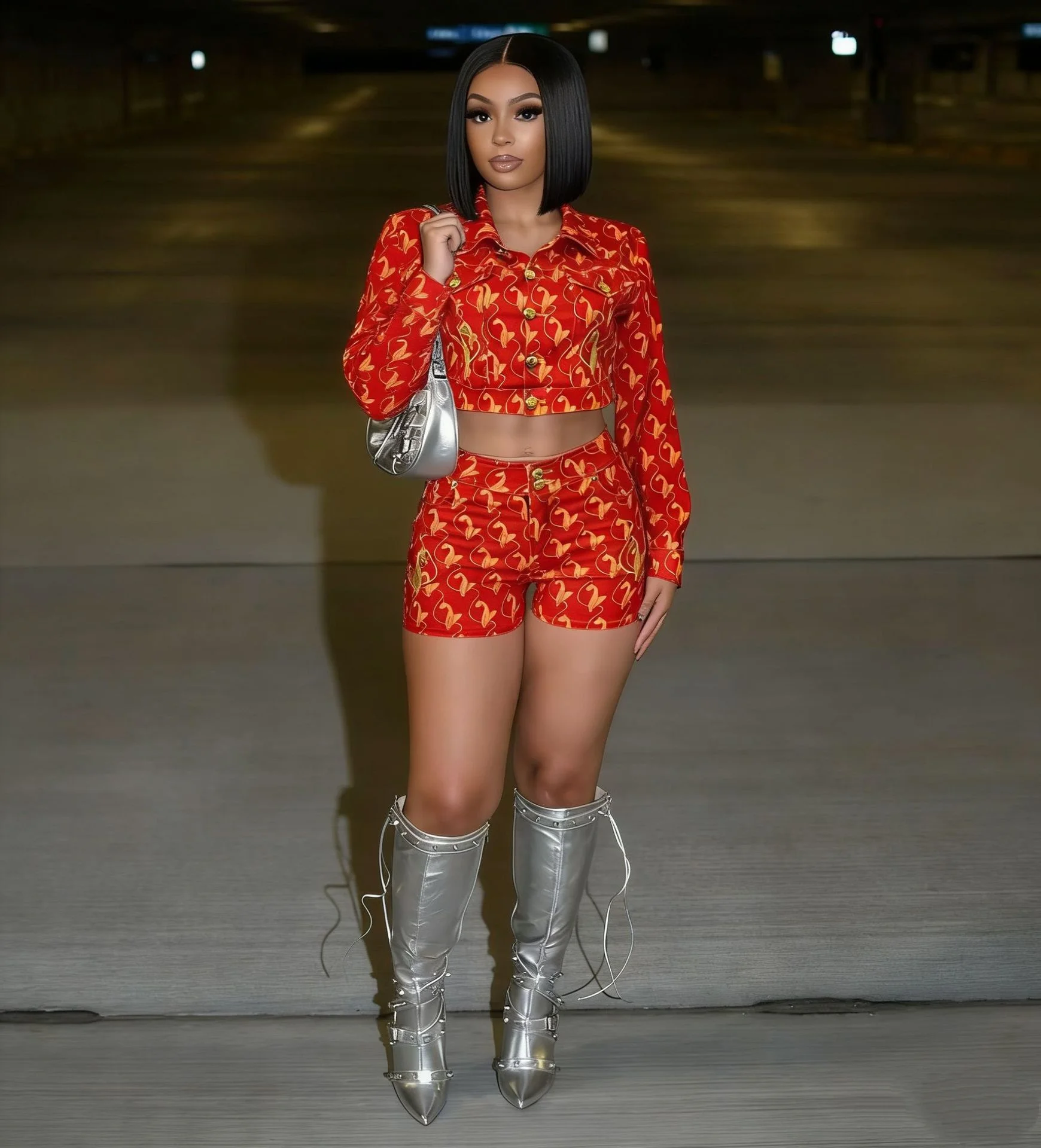 

Spring Summer Embroidery Long Sleeve Crop Stretch Denim Jacket And High Waist Jeans Shorts Girls Y2k Casual Two Pieces Set