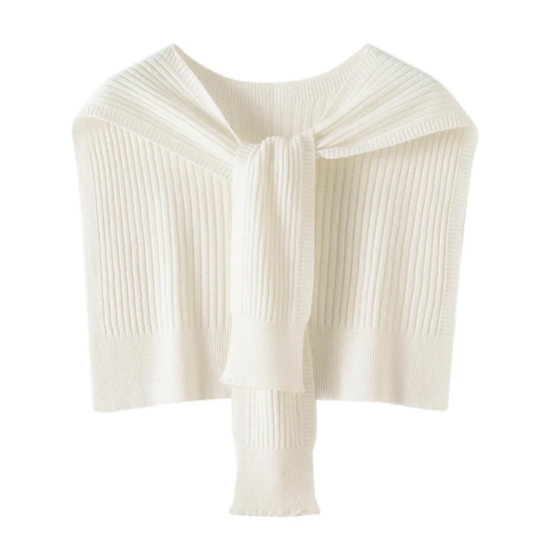 

100% Cashmere Tie-Up Shawl Knitted Shoulder Wrap Air Conditioning Neck And Shoulder Protector Cape Scarf