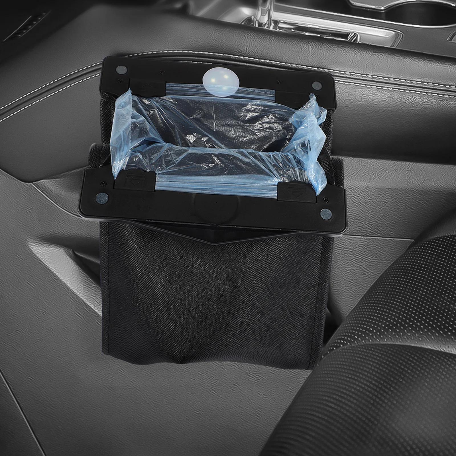

Car Trash Bin LED Light Magnetic Auto Garbage Container Premium Storage Organizer Car Interior Vehicle Bin