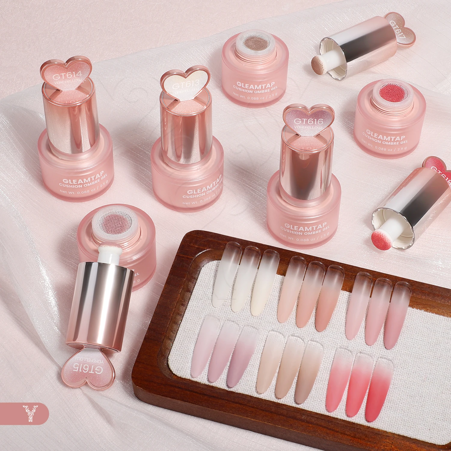Nail Art Ombre Pink - Nuevo Kit de Gel para Pintura