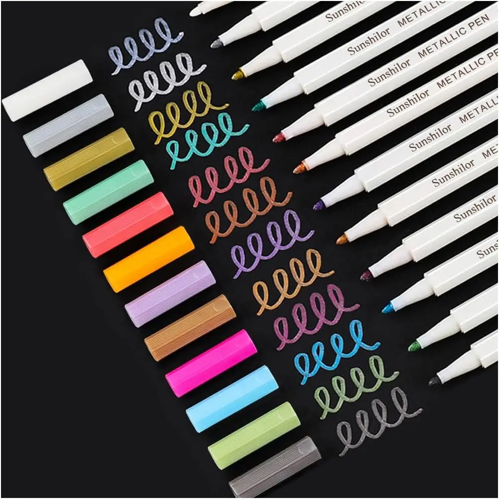 

Fine Point Metallic Marker Pens for Black Paper, Rock Painting, Easter Eggs, Halloween Pumpkins, Card Making