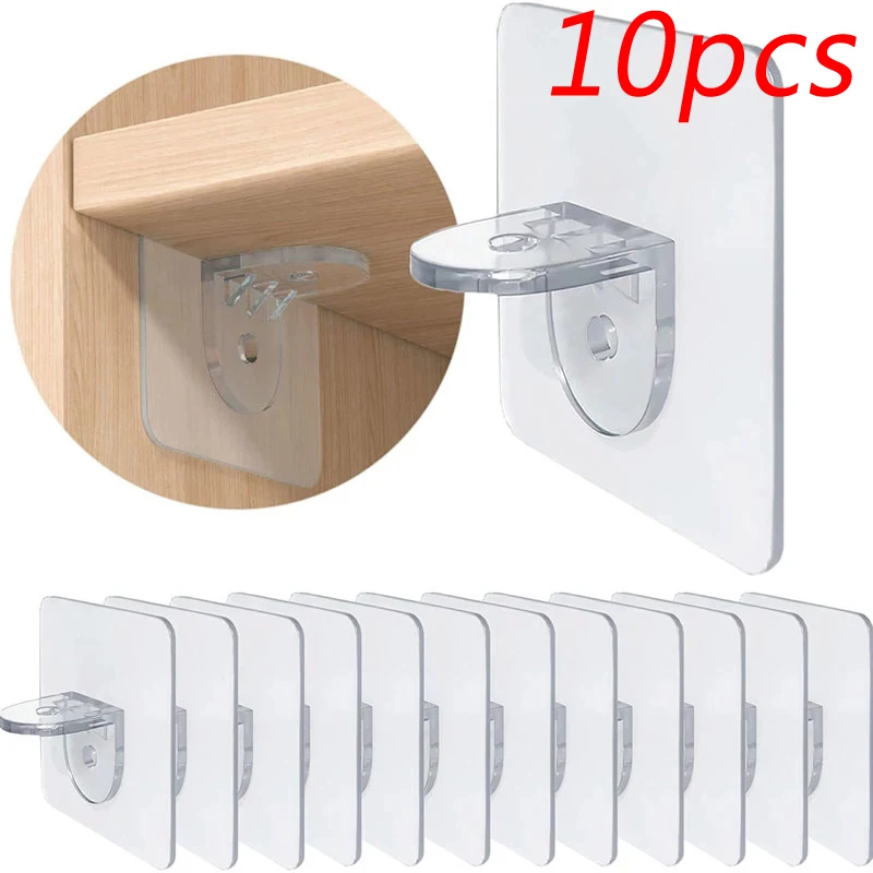 

Adhesive Shelf Support Nails No Punching Transparent Closets Cabinet Shelf Nails Wall Mounts BathroomWall Hanger Strong Holders