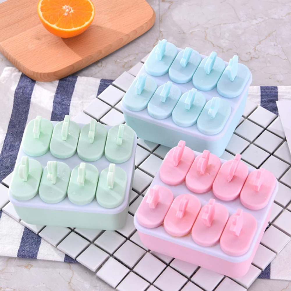 

Ice Cream Popsicle Molds Cooking Tools Rectangle Shaped Reusable DIY Frozen Ice Cream Baking Moulds