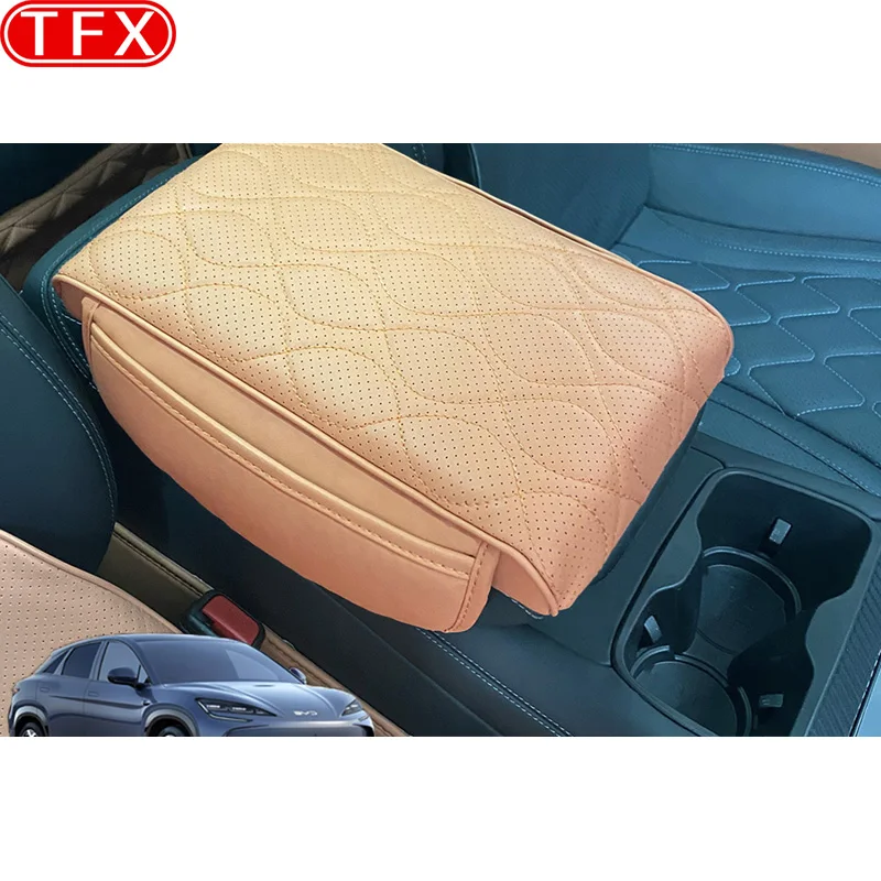 

For BYD Sealion 7 2024 2025 Car Styling Armrest Box Height Increase Pad Leather Protective Cover Storage Bag Auto Accessories