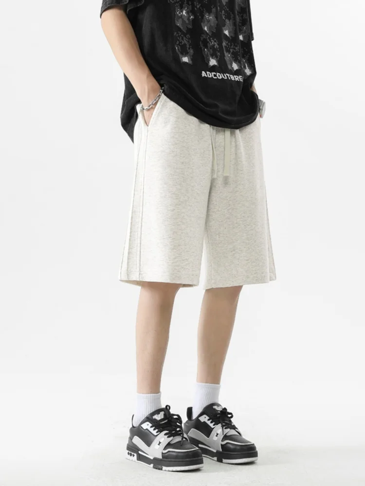 

2024 New Men's Sport Shorts Summer Thin Loose Casual Basketball Pants High Street Style Five-Quarter Length Breathable Shorts