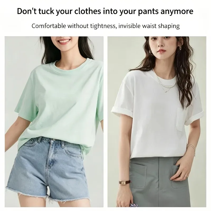 4PCS/Set (1 Strap+3 Buttons) Exquisite Lace Trimmed Hem Waistband Suitable for T-Shirts, Dresses, Shirts Shorten Clothing Length image 2