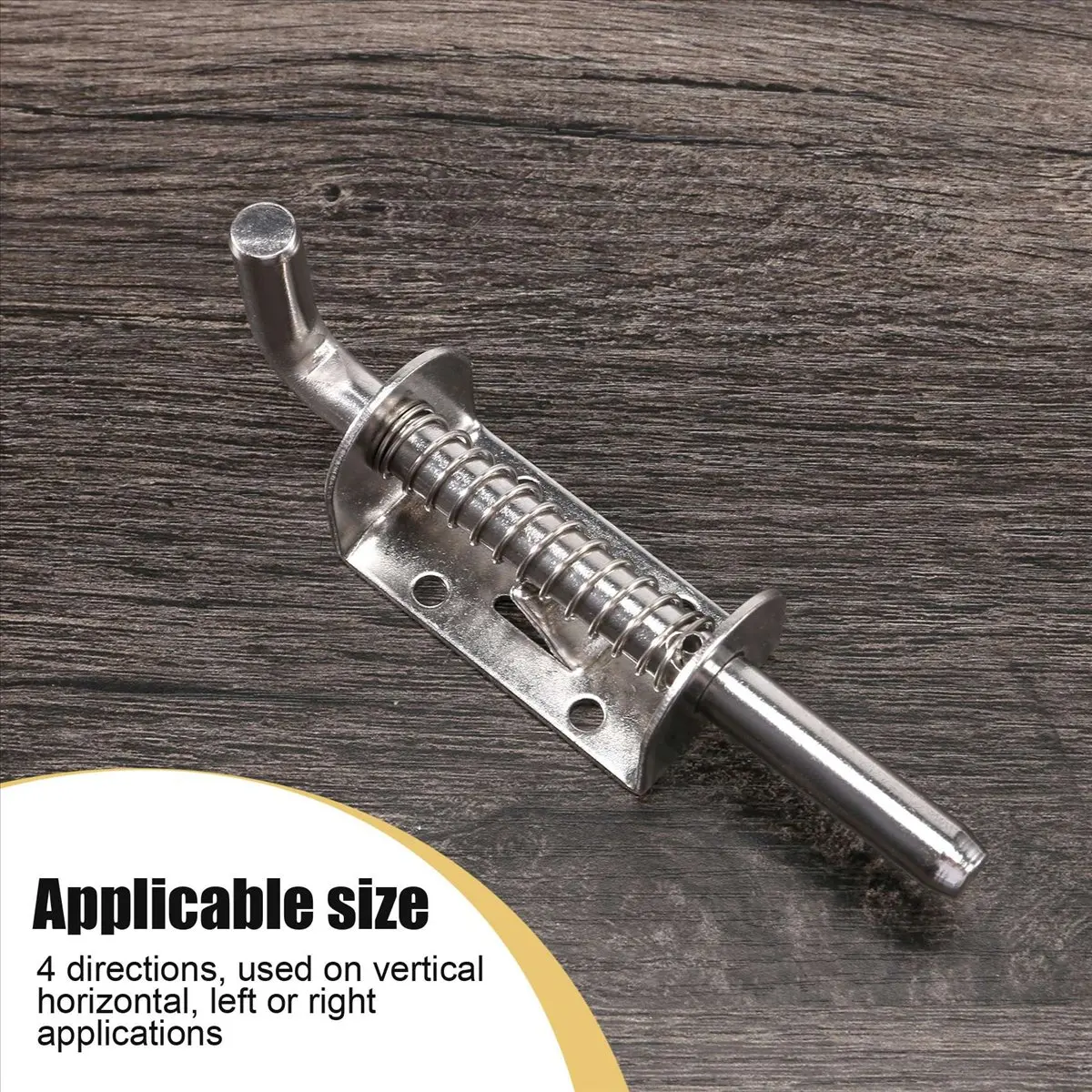 （Special~4 Pack 5 Inch Spring Loaded Latch Pin 304 Stainless Steel Bolt Thickened 2mm Door Lock, Brushed Finished