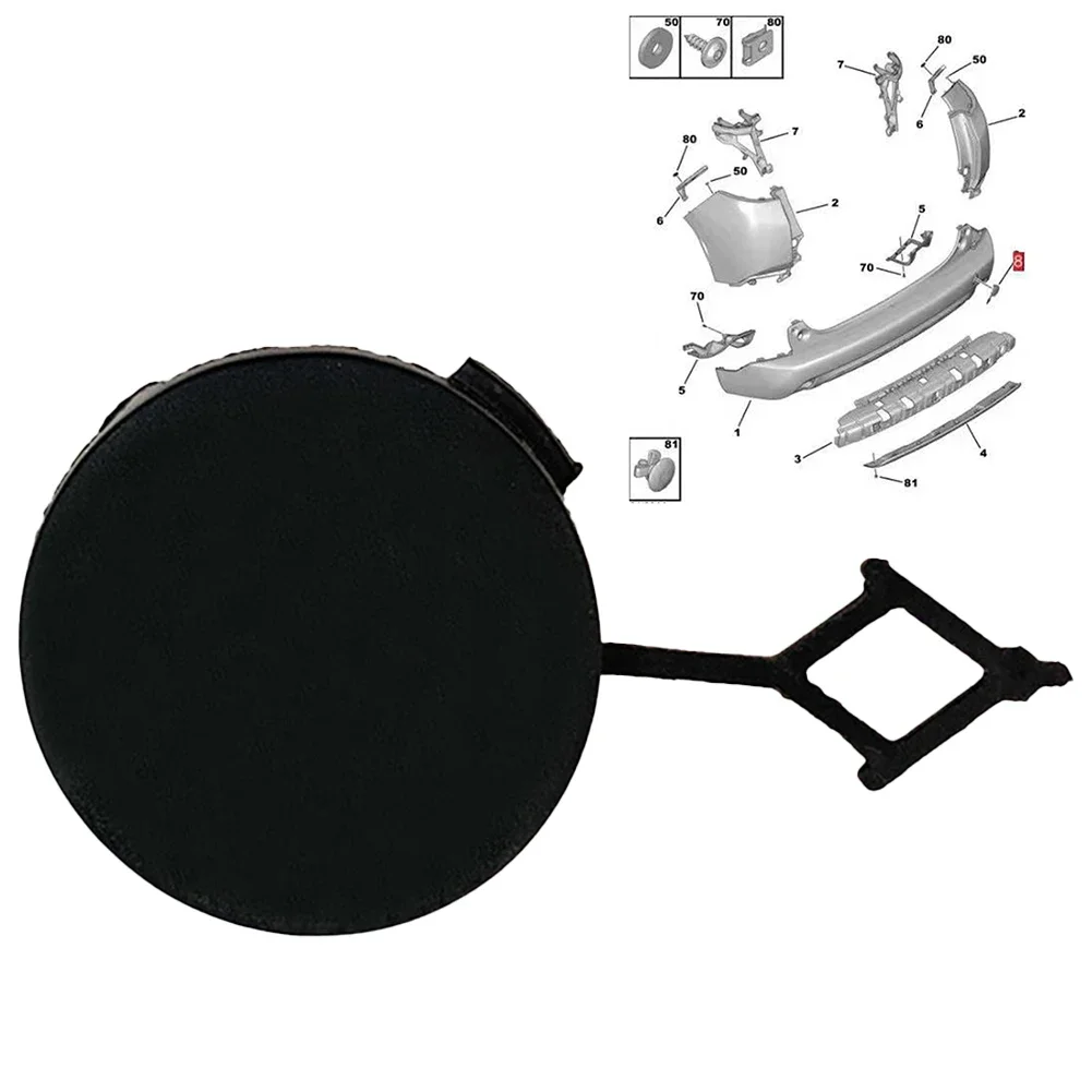 ABS Rear Bumper Tow Cover Compatible With For 2008 2013 2016 Model Vehicles Replacement OEM 1612394180 Fitment Part