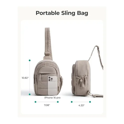 Imagen 2 del producto Bolso de hombro multifuncional, bolso cruzado ligero con múltiples bolsillos, adecuado para viajes, deportes, senderismo, Fitness