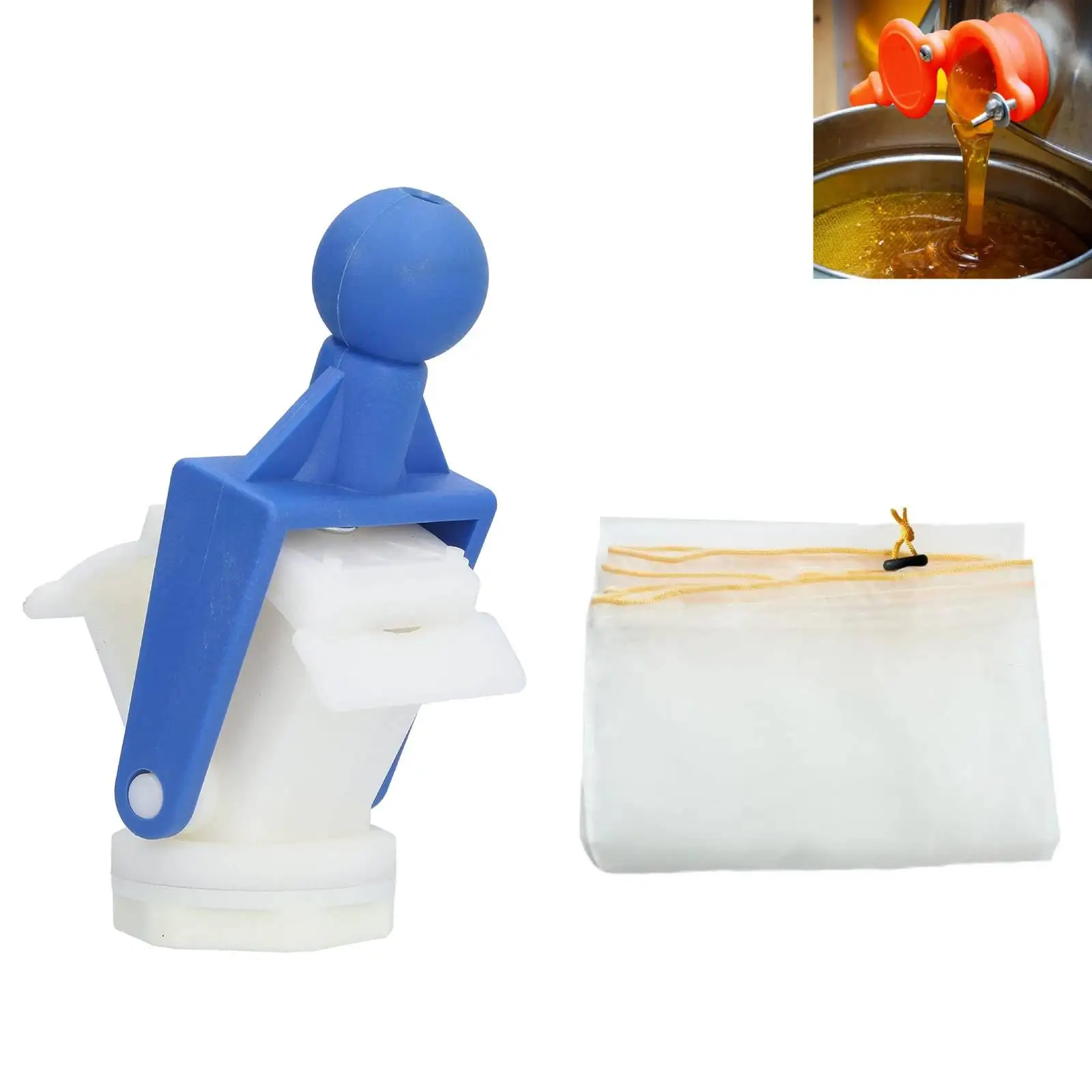 

2-in-1 Plastic Valve Kit Plastic Honey Gate Valve with Screwdriver | Adjustable Spring Valve for Honey Extractor