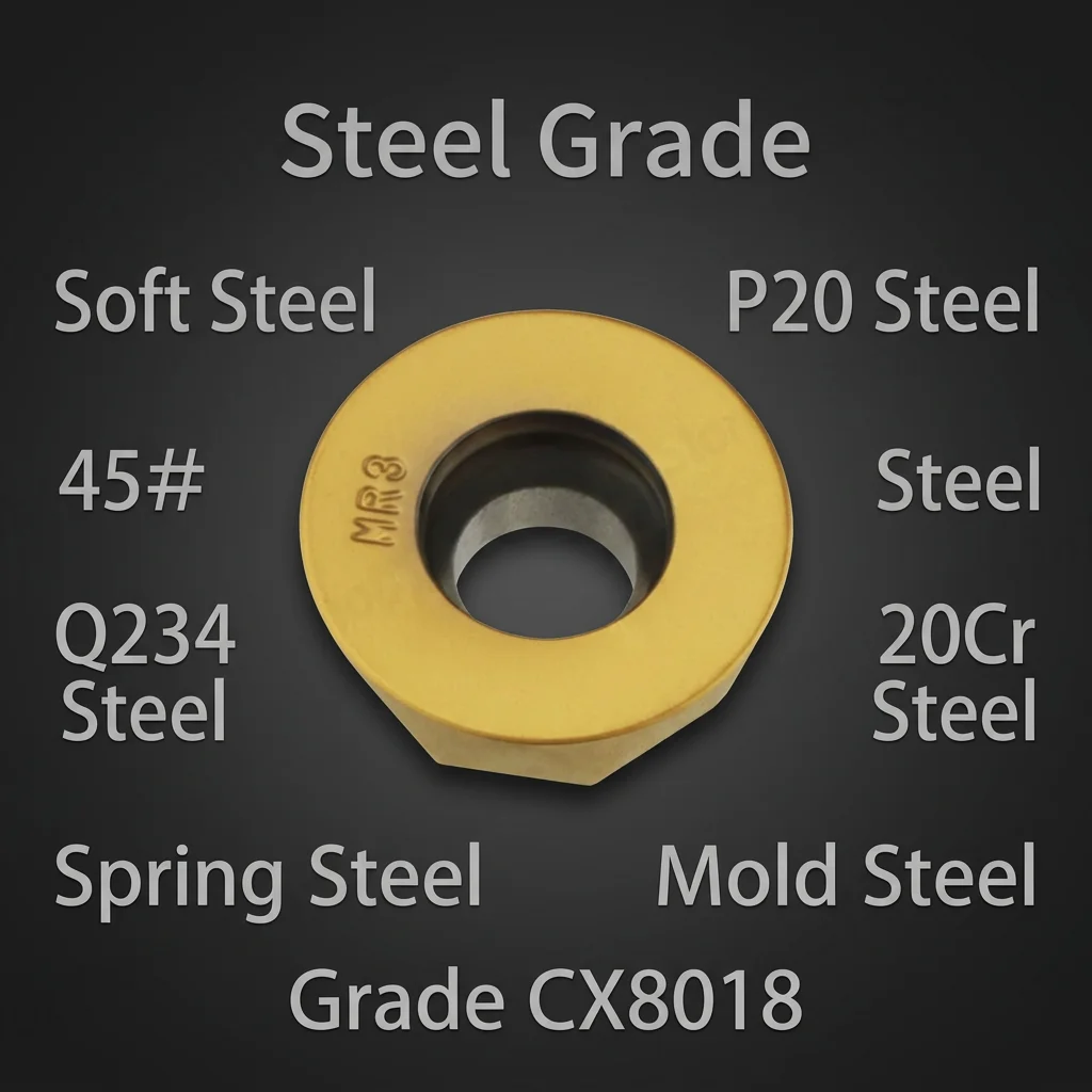 10 Pieces RPMW1204 MR3 Carbide Round Milling Insert CX8018 for Mild Steel P20 45 Steel Q234 20Cr Spring Molded Steel