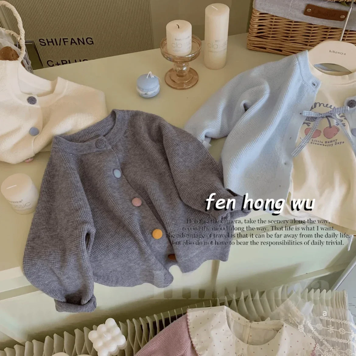 Childrens Clothing 2024 Autumn New Knitted Sweater Girls Treasure Korean Color Versatile Sweater Jacket Childrens Clothing