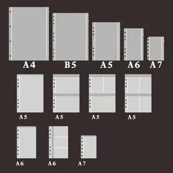 A5 A6 A7 10 pièces pochettes de reliure cartouches à fermeture éclair auto-style PVC pour 6 anneaux feuilles mobiles cahier sacs de classement organisateur cartes de stockage