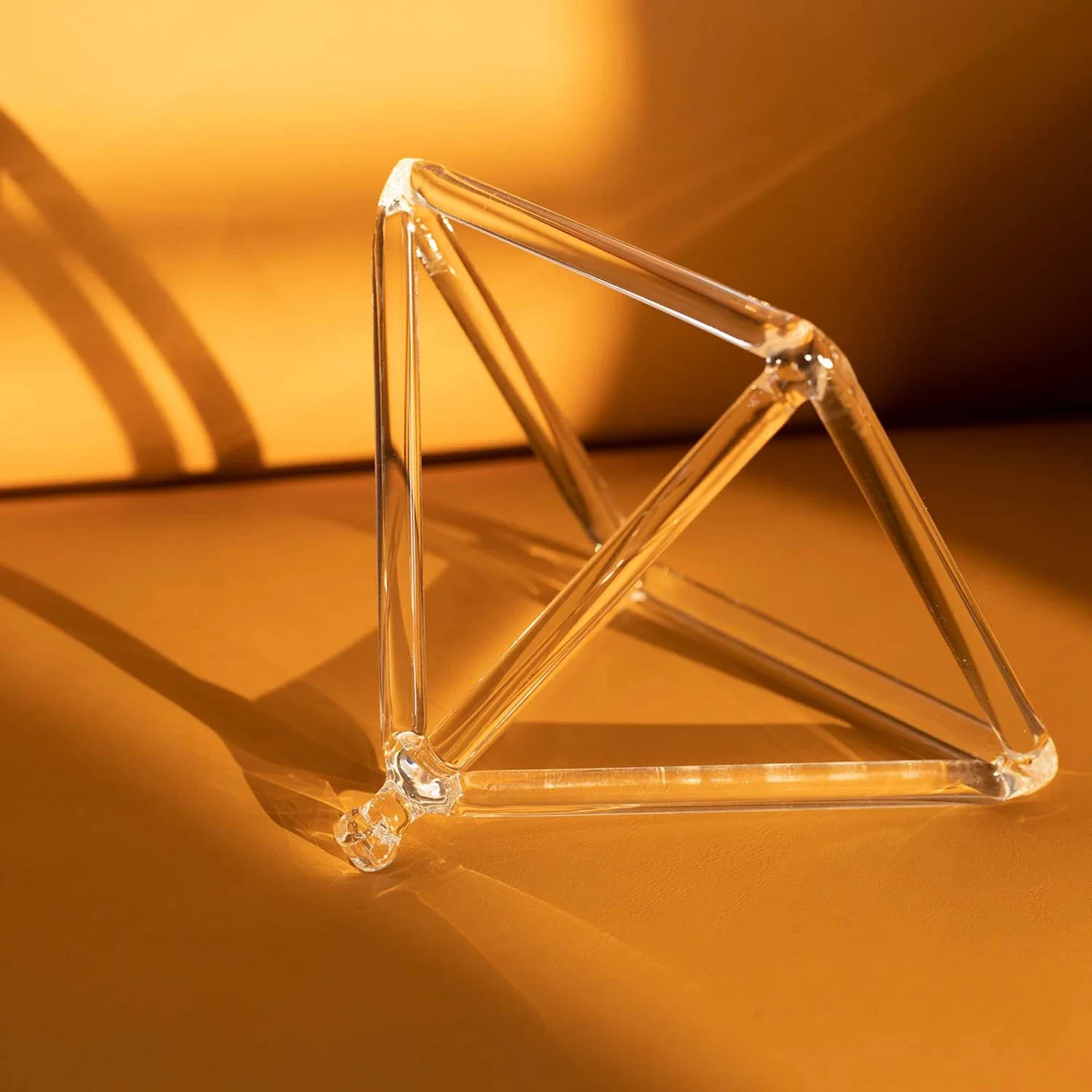 3-10inch Clear Crystal Singing Pyramid Sound Energy Healing Instruments Quartz Triangular Tower Yoga Meditation