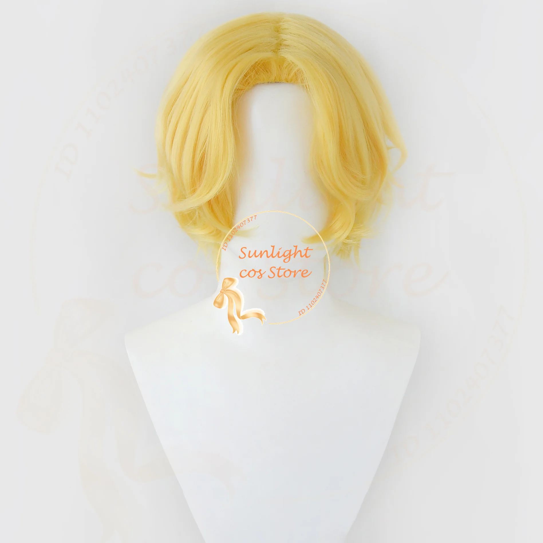 Sabo Cosplay Wig Short Gloden Curly Sabo Anime Cosplay Wigs Heat Resistant Synthetic Hair Halloween Party Unisex Wigs + Wig Cap