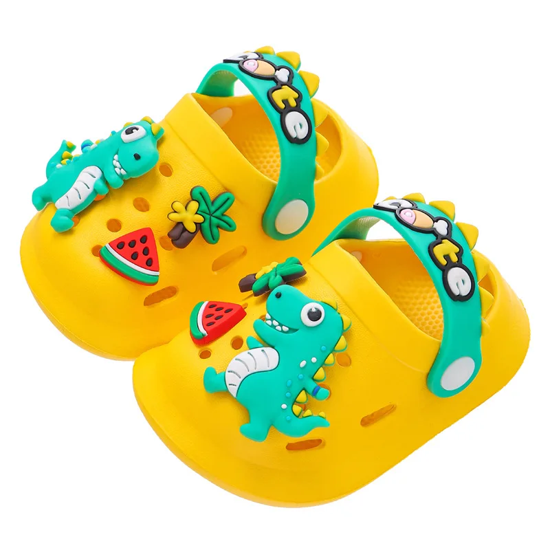 Summer Aged 0-4 Children Slippers Cute Cartoon Dinosaur Baby Sandals For Boys Girl Flip Flops Non-Slip Toddler Kids Garden Shoes