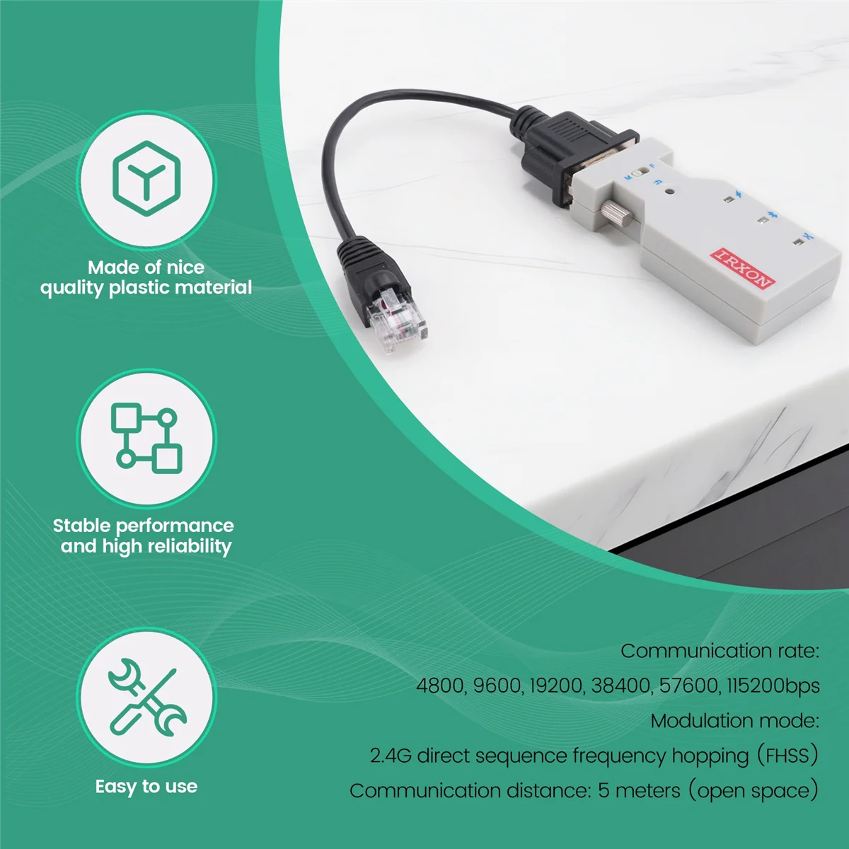 Puerto serie Módulo Bluetooth inalámbrico Línea RJ45 a RS232 Puerto serie Línea de consola Bluetooth