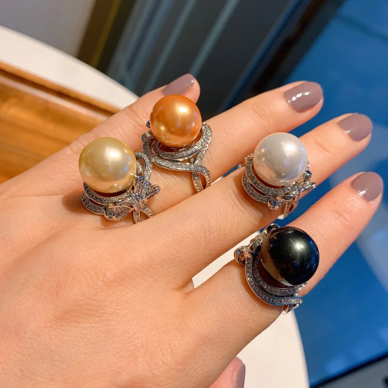 

Australian Mother-of-Pearl Pearl Women's Ring Fashion Creative Jewelry Adjustable Ring Hand Hair
