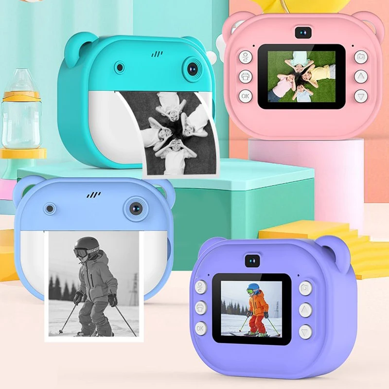 Children Digital Camera Instant Print for Kids Thermal Print Camera Instant Photo Printing Camera Video Toys+32G Memory Card New