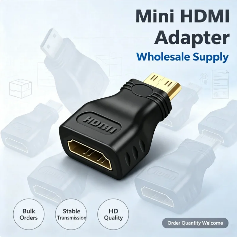 Mini HDMI to HDMI Adapter Cable Bulk Purchase Portable Display Converter Notebook Computer Projector Interface Conversion
