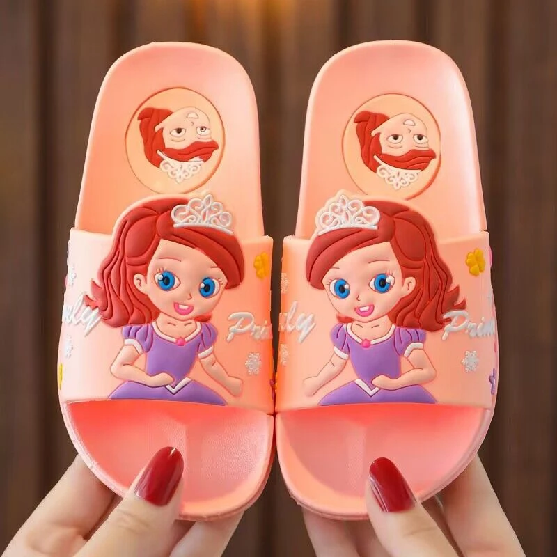 Summer Slippers Baby Boys Girls Shoes Cartoon Sofia Princess Kids Indoor Outdoor Home Shoes Bath Soft Beach Children Slippers