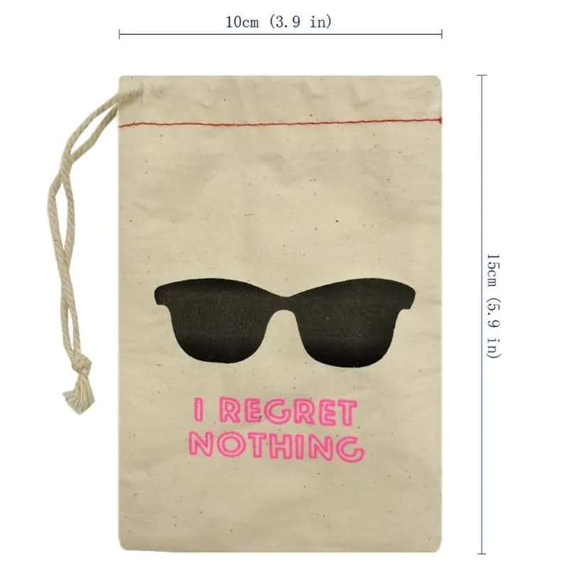 20 Wedding Favor Cotton Bags With Drawstring Hangover Recovery Kit I Regret Nothing Eyeglass Pouch Bags For Bachelorette Party