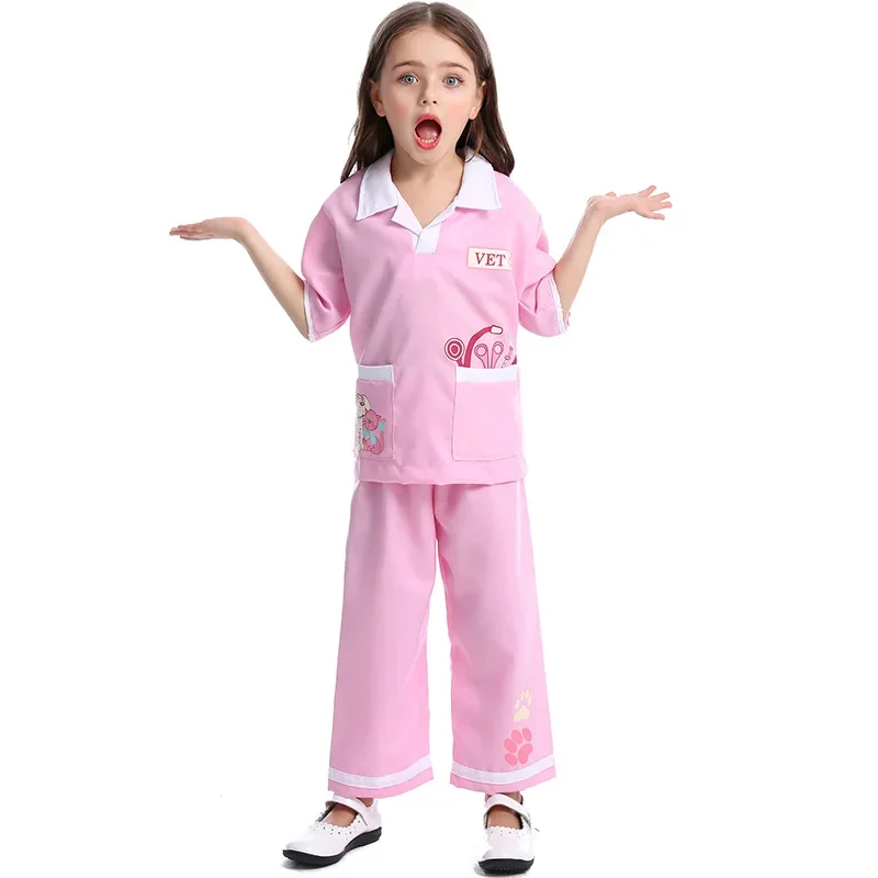 Kids Doctor Role Veterinary Costume Children's Doctor Professional Experience Costumes