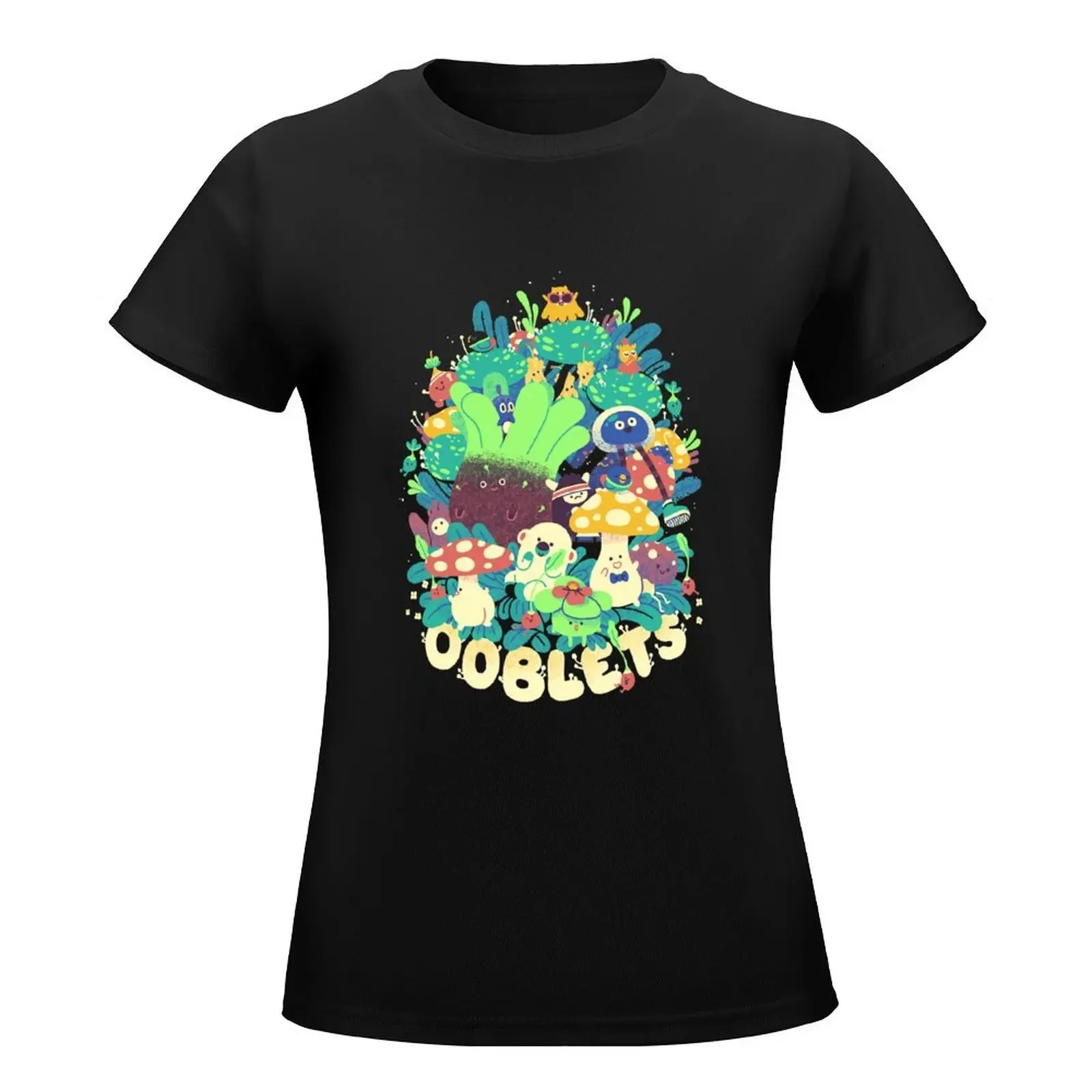 Ooblets Klasyczna koszulka hipisowska koszulka z nadrukiem zwierzęcym dla dziewczynek estetyczne ubrania bawełniane t-shirty damskie