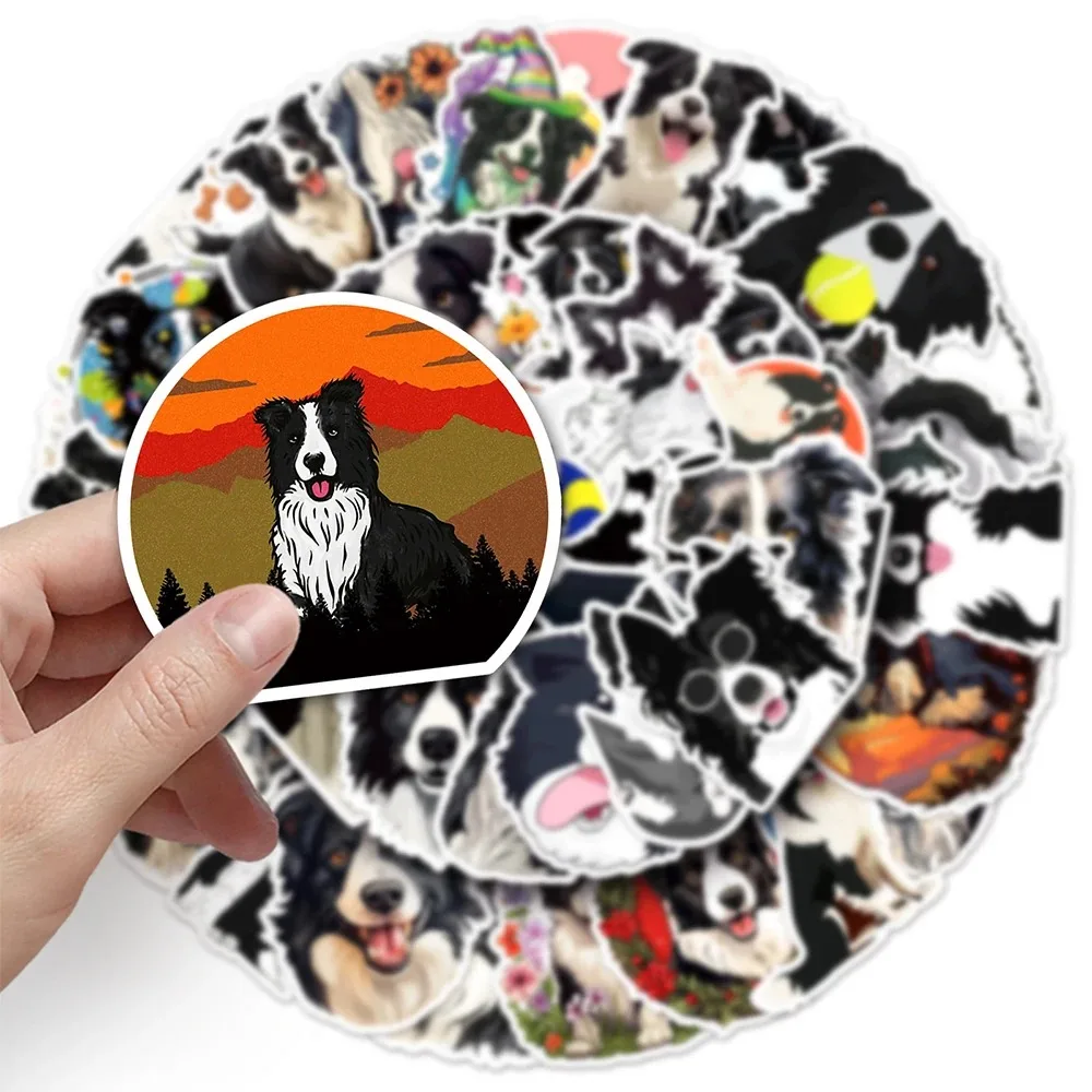 10/50PCS Border Collie Graffiti Sticker Cartoon Cute Dog Decoration Sticker for Computer Notebook Stationery DIY Toys Secret