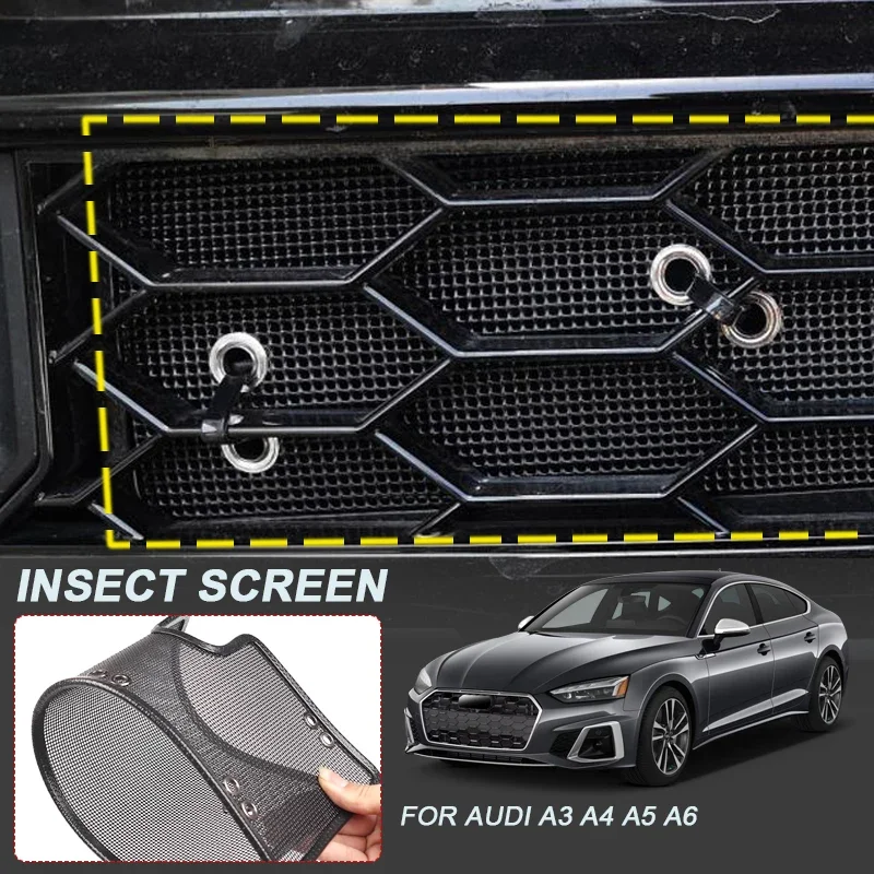 Car Insect-proof Air Inlet Protect Cover  For AUDI A3 8V 8Y A4 8W A5 8W6 A6 4G 4K QUATTRO 2016-2026 Airin Insert Net Accessory