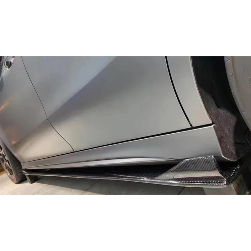 تنورة جانبية طراز STLFC من ألياف الكربون FD لسيارة Mercedes Benz CLA Class W118 Sports 2020 + تنانير جانبية من ألياف الكربون السوداء اللامعة W118 #3