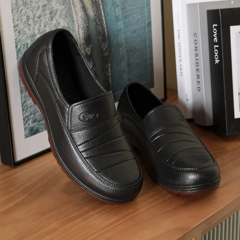 

Мужские пластиковые резиновые сапоги с низким берцем, водонепроницаемые, нескользящие, маслостойкие, кухонные, износостойкие, Construction Fiing oes