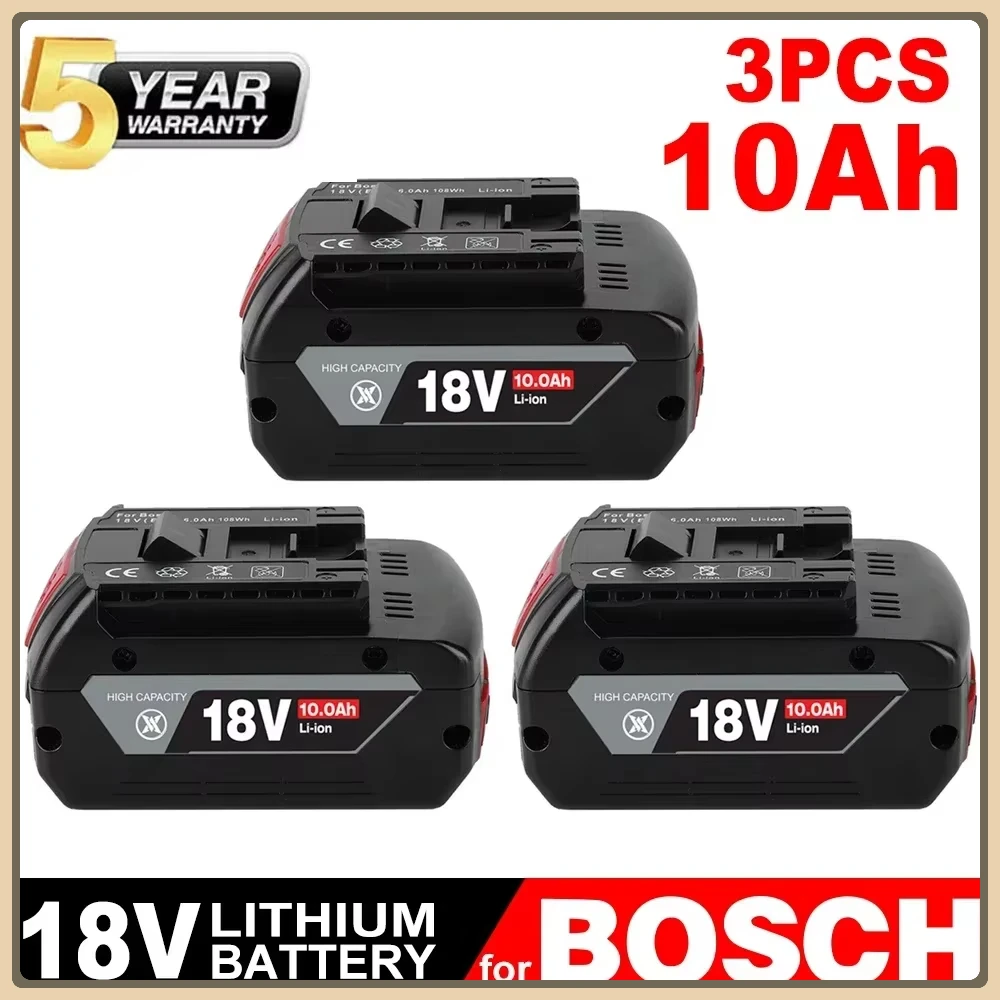 

2025 100%Original For BOSCH 18V 10000mAh LITHIUM-ION BATTERY GBA18v 10.0 Ah Professional GBA GSR GSB BAT609 Rechargeable Battery