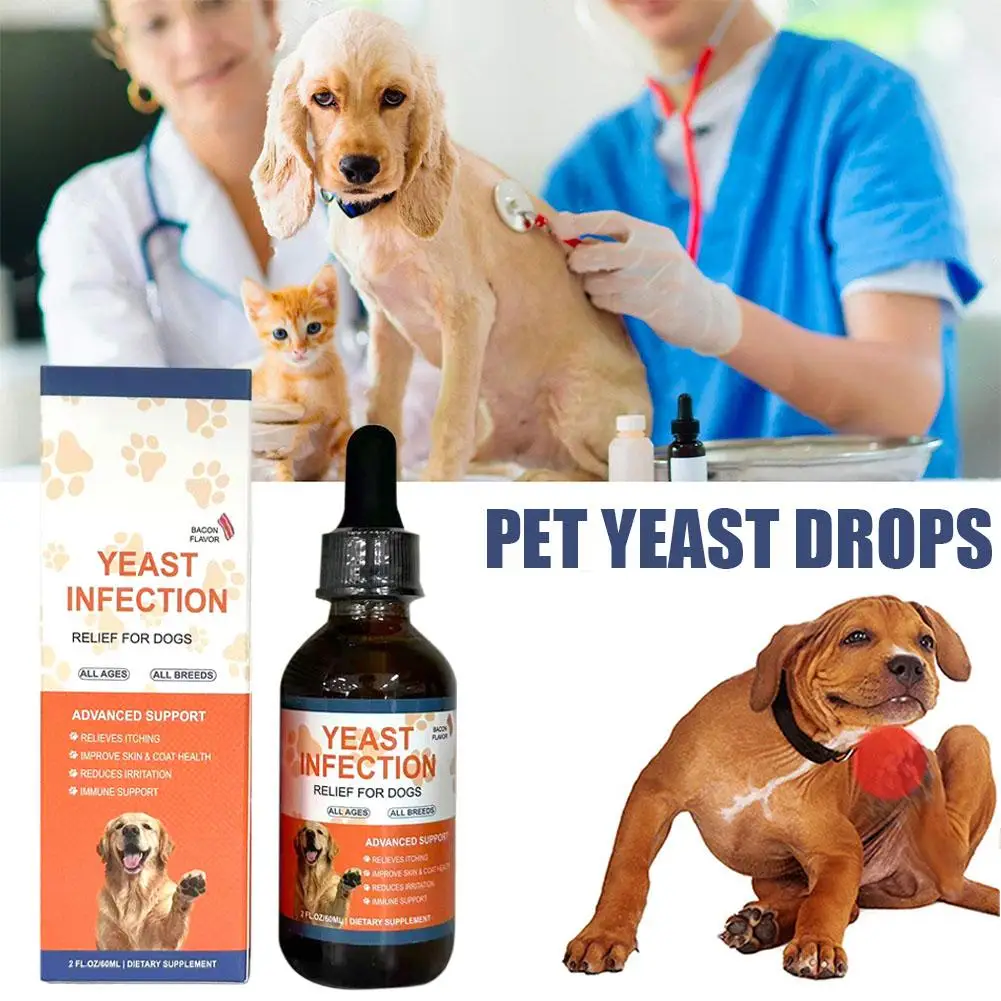 Gotas de levadura para mascotas de 60 ml: regulan el sistema digestivo, mejoran la diarrea y el estreñimiento, y mejoran la salud de la piel y el cabello 1-10 unidades