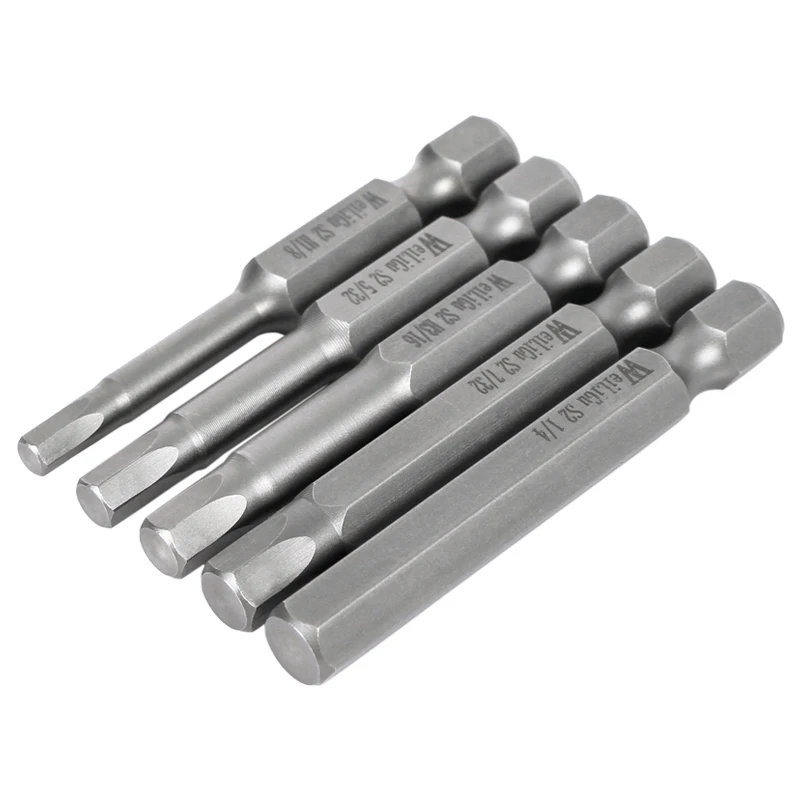 12pcs/set Magnetic 1/4\' 6.35mm Hex Shank Inch Hexagon Screwdriver Bit 1/16 5/64 3/32 7/64 1/8 9/64 5/32 3/16 7/32 1/4 5/16 3/8