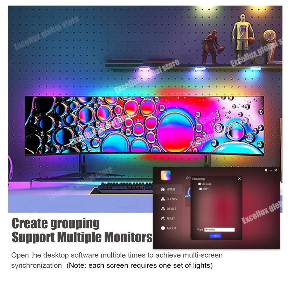 Monitor komputerowy Synchronizacja kolorów ekranu Inteligentne sterowanie Taśma LED Muzyka Synchronizowane PC Podświetlenie LED Dream Color Game