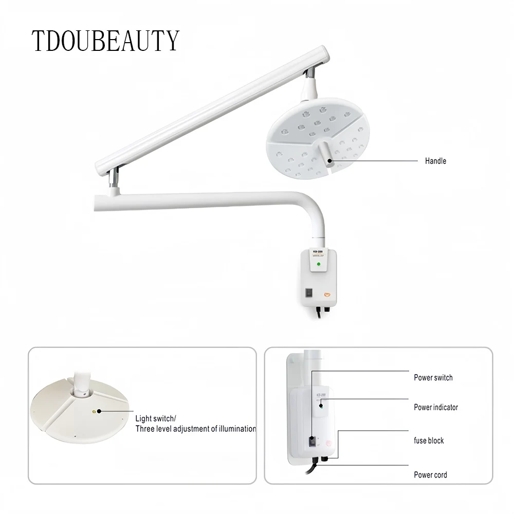 KD-2018B-1 typ naścienny 50W 27 otworów LED bezcieniowa lampa do pracy na zimno lampa o regulowanej jasności do kliniki stomatologicznej