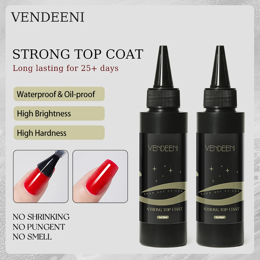 Vendeeni 17 tipos 100ml gel funcional unha polonês base superior revestimento cromo gel construir extensão gel preto branco gel tpo/hema livre